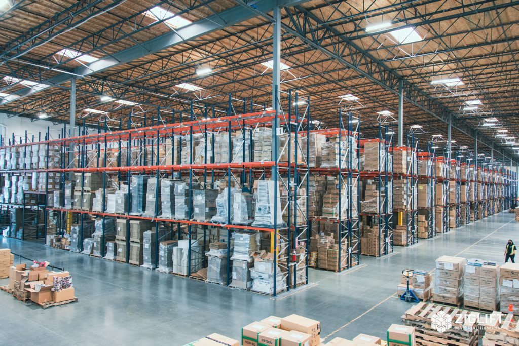 Pallet rack rows reviewed for warehouse relocation planning