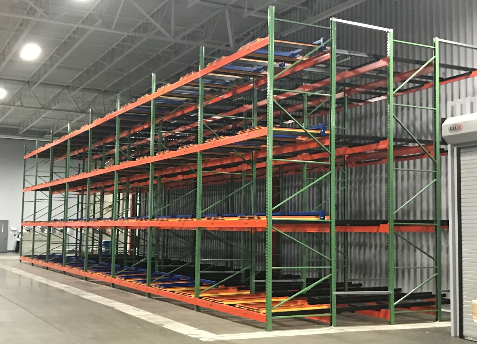 Pushback Rack installed in a Bothell warehouse