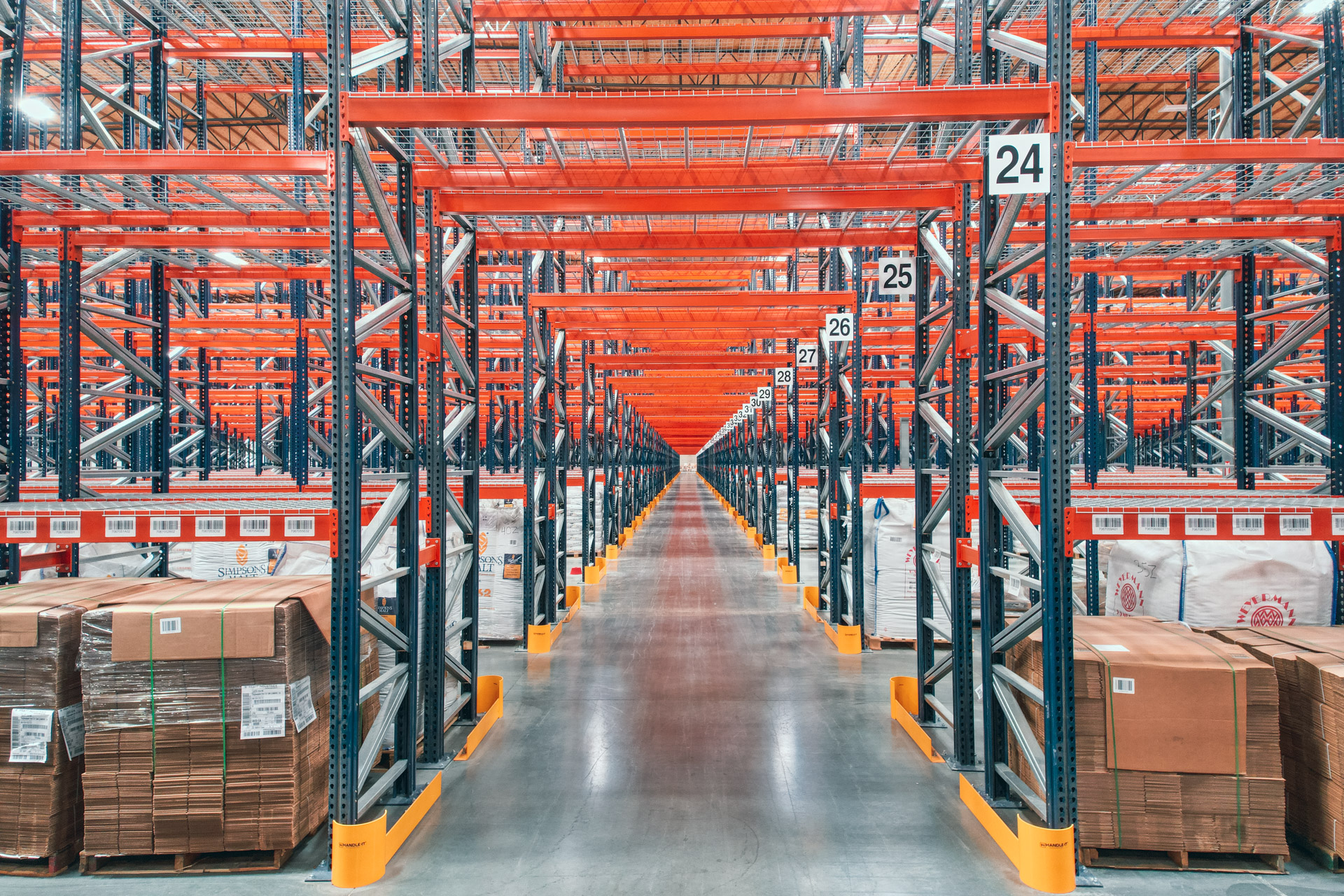 Industrial pallet racking installation in Bellevue warehouse